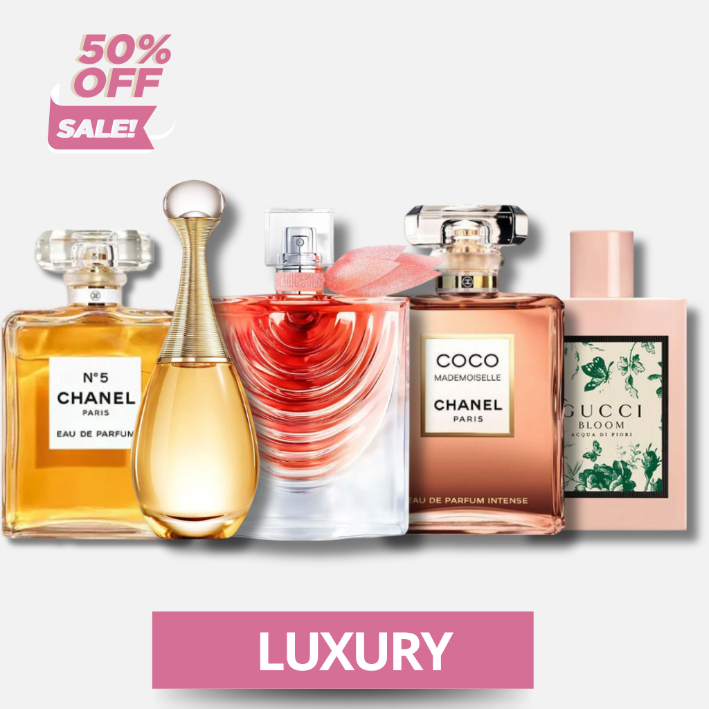 Set Luxury 5 Perfumes Chanel N5 + Jadore + La Vie Est Belle + Chanel Mademoiselle + Gucci Bloom 100ml