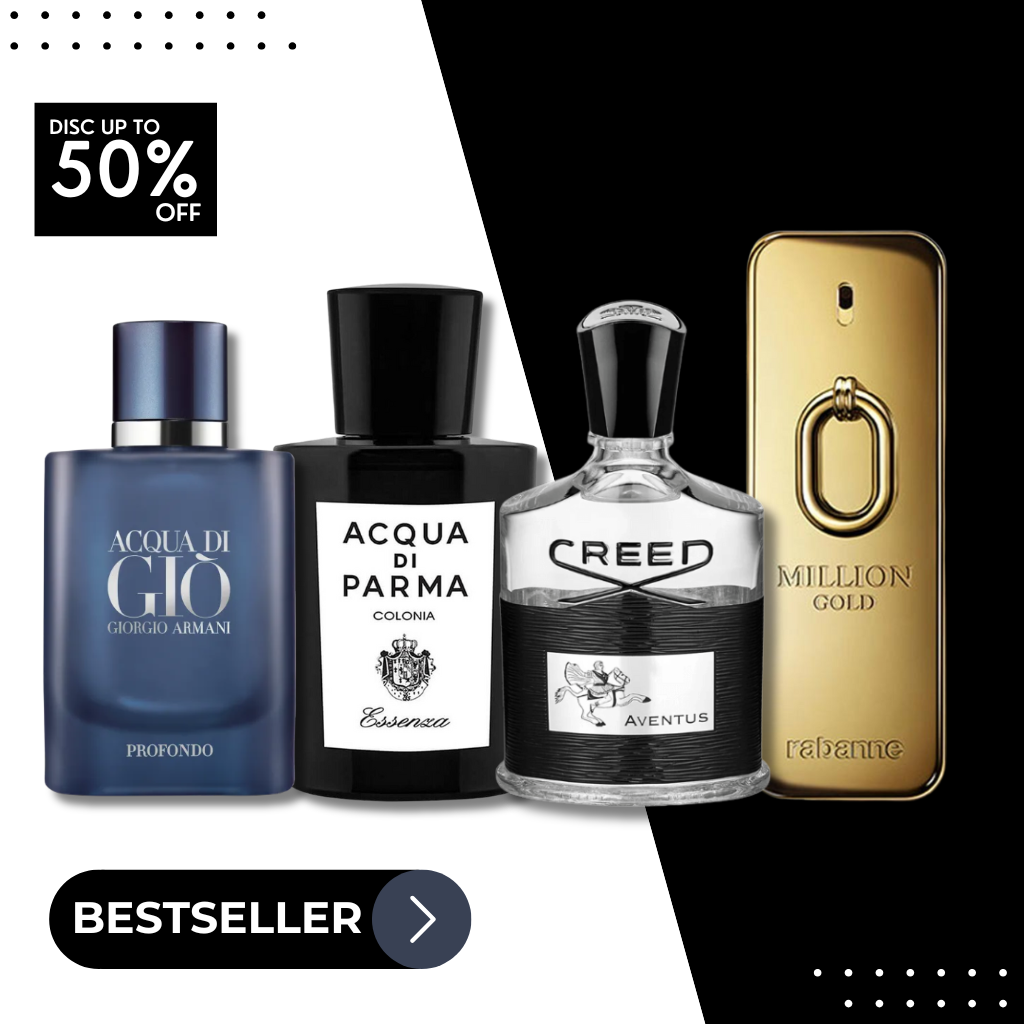 Set 4 Perfumes Creed Aventus, One million, Acqua di Parma, Giorgio Armani Acqua di Giò Profondo 100ml