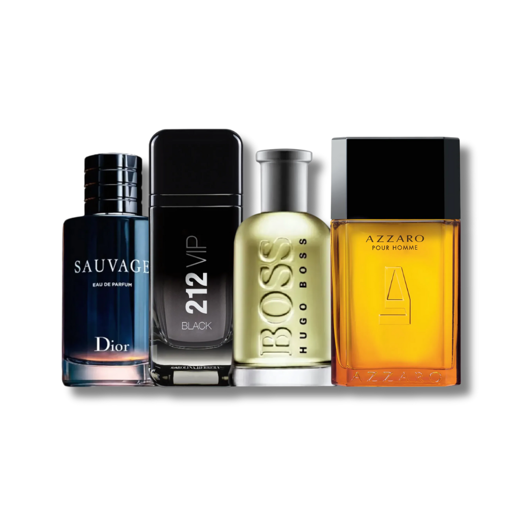 Set 4 Perfumes Sauvage, 212 VIP, Hugo Boss & Azzaro 100ml