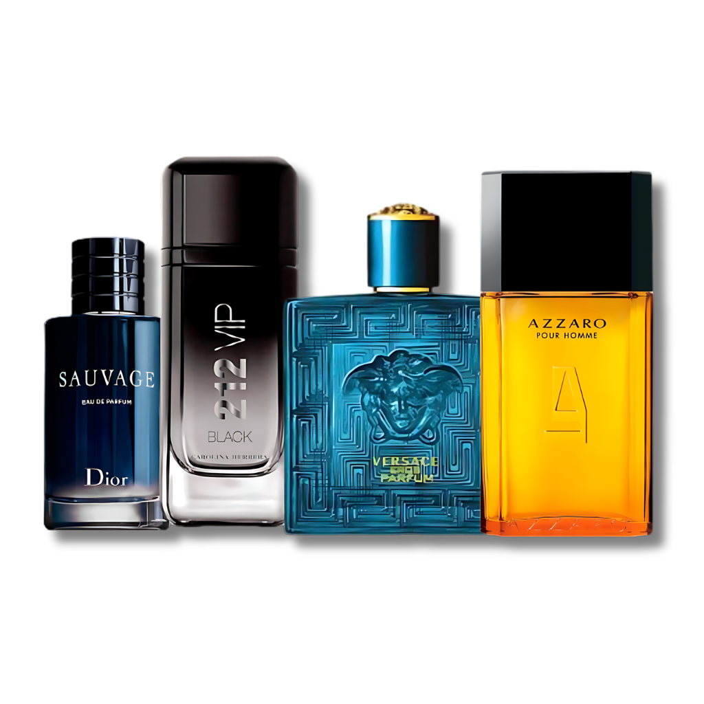 Set 4 Perfumes 212 VIP, Sauvage, Versace & Azzaro 100ml