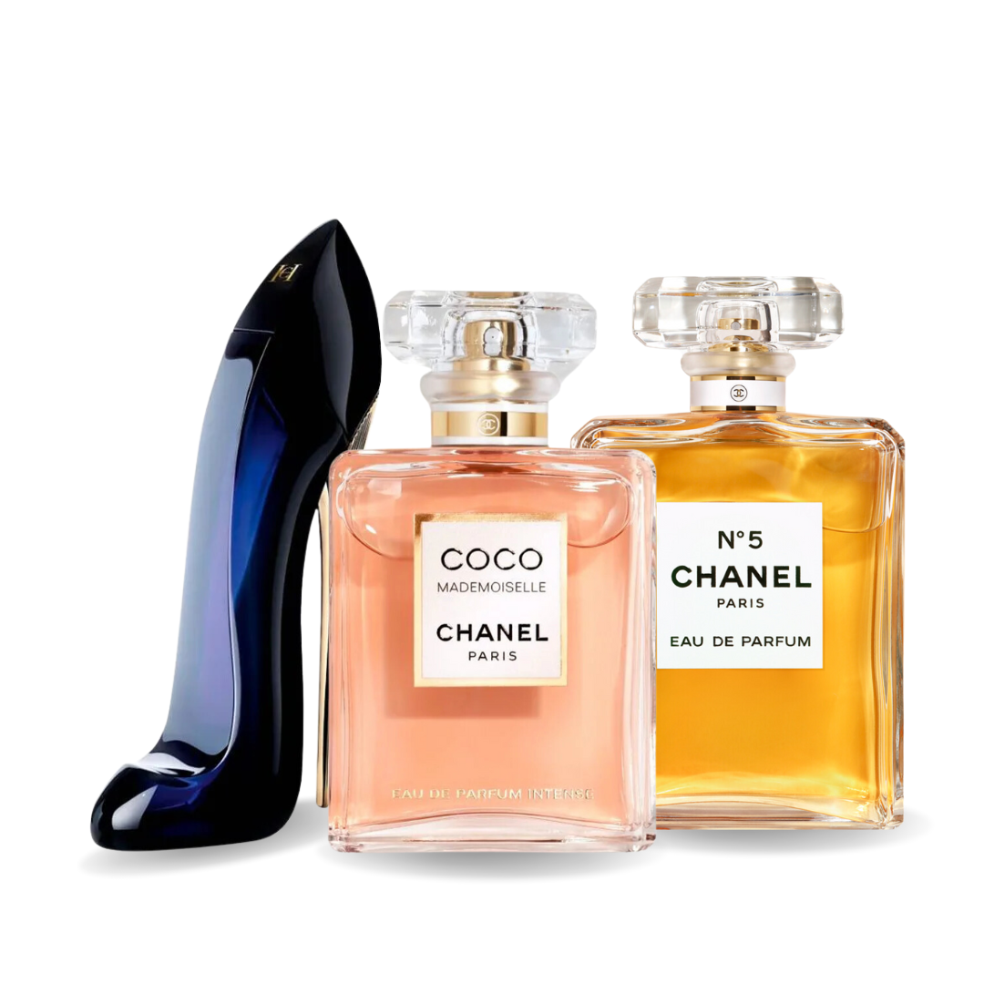 Set 3 Perfumes Good Girl, Coco Madeimoselle & Chanel Nº5 100ml